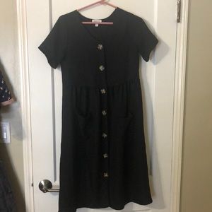 Black button front Piper and Scoot dress